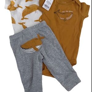 Carter's Mustard Whale Graphic Onesie